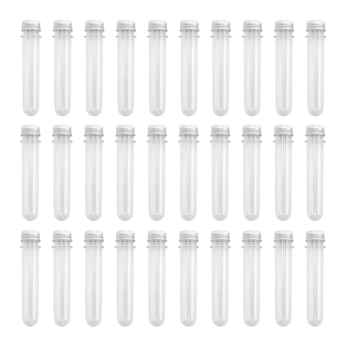 30 PCS Test Tubes 45Ml Plastic Single with Lids Sample Storage Tube Transparent Set 1