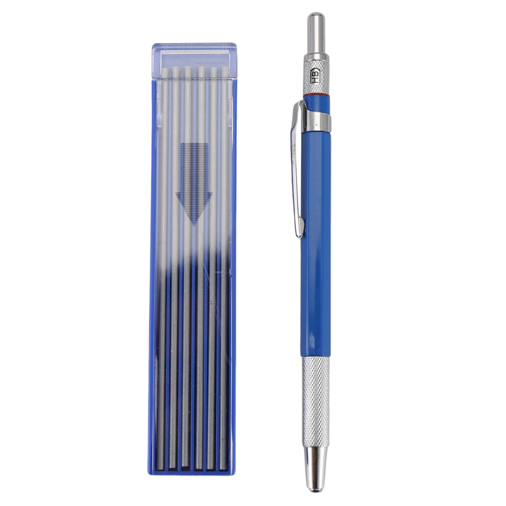 Solid Carpenter Pencil, With 12Pcs Pencils Refills, Mechanical For Steel Cutting, Automatic Set 2Mm 4851426894676