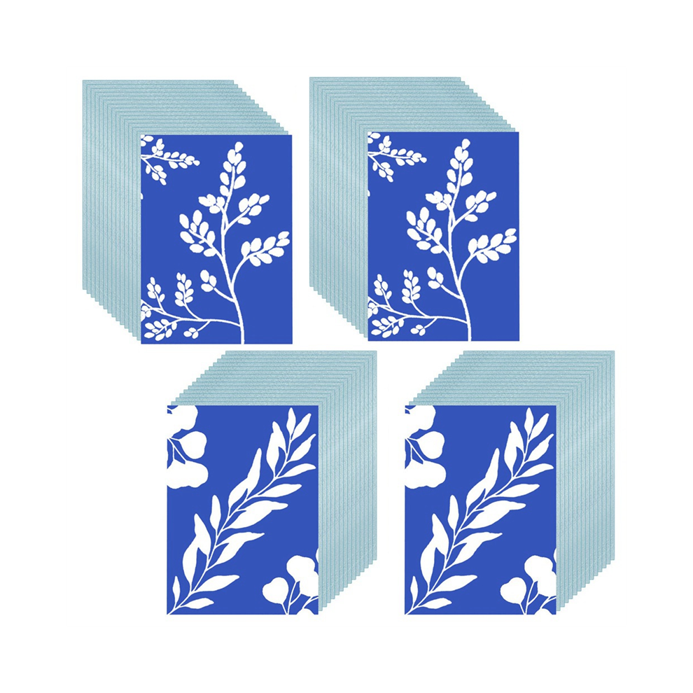 Saudism 60Pcs Cyanotype Paper A5 Sun Print Art Kit High Sensitive Printing Drawing For Kids Adults