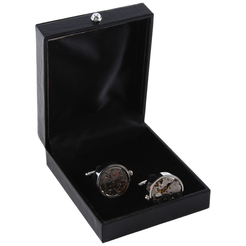 Mechanical Watch Movement Cufflinks for Mens Shirt Cuff Functional Mechanism Modeling