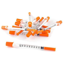 1Ml/Cc Syringe with 30G 0.5Inch Needle - Orange (30G-13mm-100Pack)