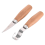 2PCS Stainless Steel Beech Carving Knife Scraper Spoon Handle Set Beginner Sculpture Specialty C 2