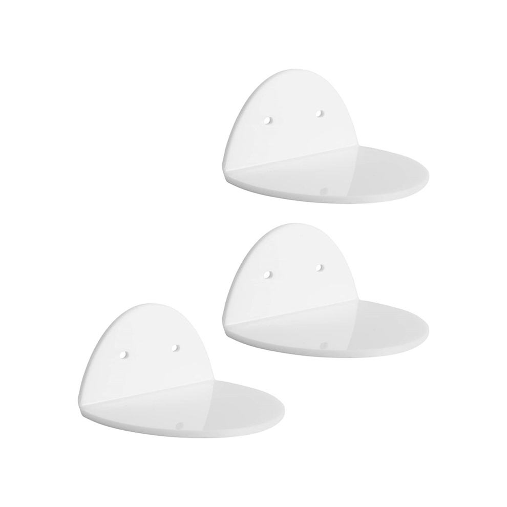 Acrylic Floating Wall Shelves Set 3 For Security Cameras, Baby Monitors, Speakers,Universal Small Shelf, White Saudism