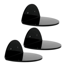 Acrylic Floating Wall Shelves Set 3 for Security Cameras, Baby Monitors, Speakers,Universal Small Shelf,Black