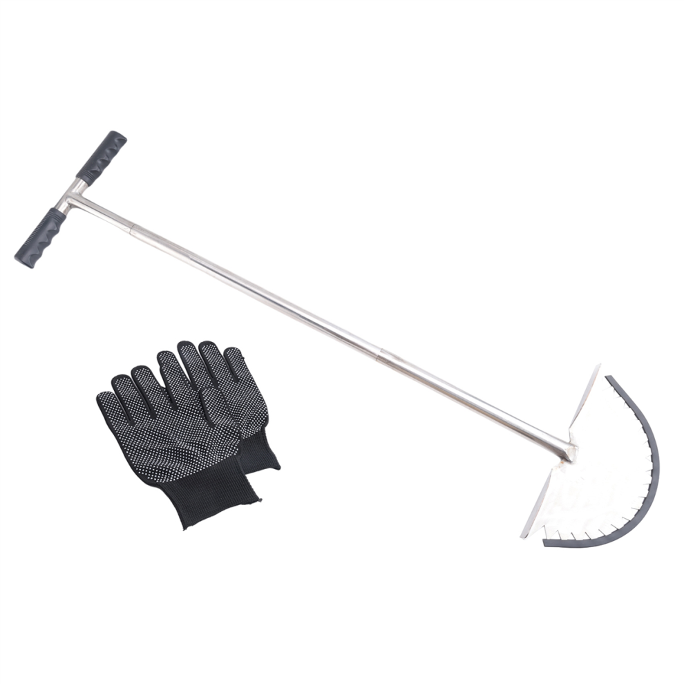 Garden Trimming Scraper Half Moon Shape T-Grip Handle Serrated Manual Edge Trimmer with Lawn Edger-image-OPC-PJ8FHNB-NEW