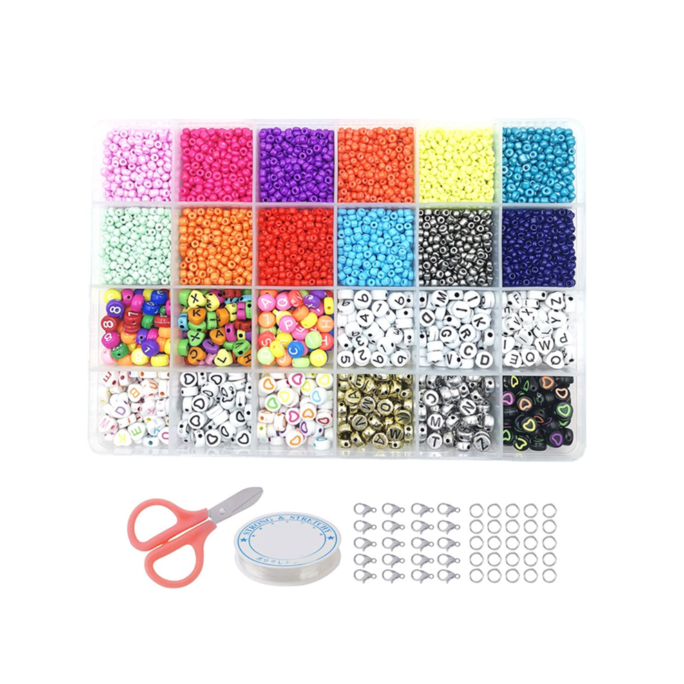 Saudism Kandi Beads Rainbow For Bracelets Making Kit 24 Types And Letter Kit,Plastic B