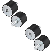 4Pcs M8 Thread with Studs 40mm x 30mm Cylindrical Rubber Mounts, Vibration Isolators Steering Damper