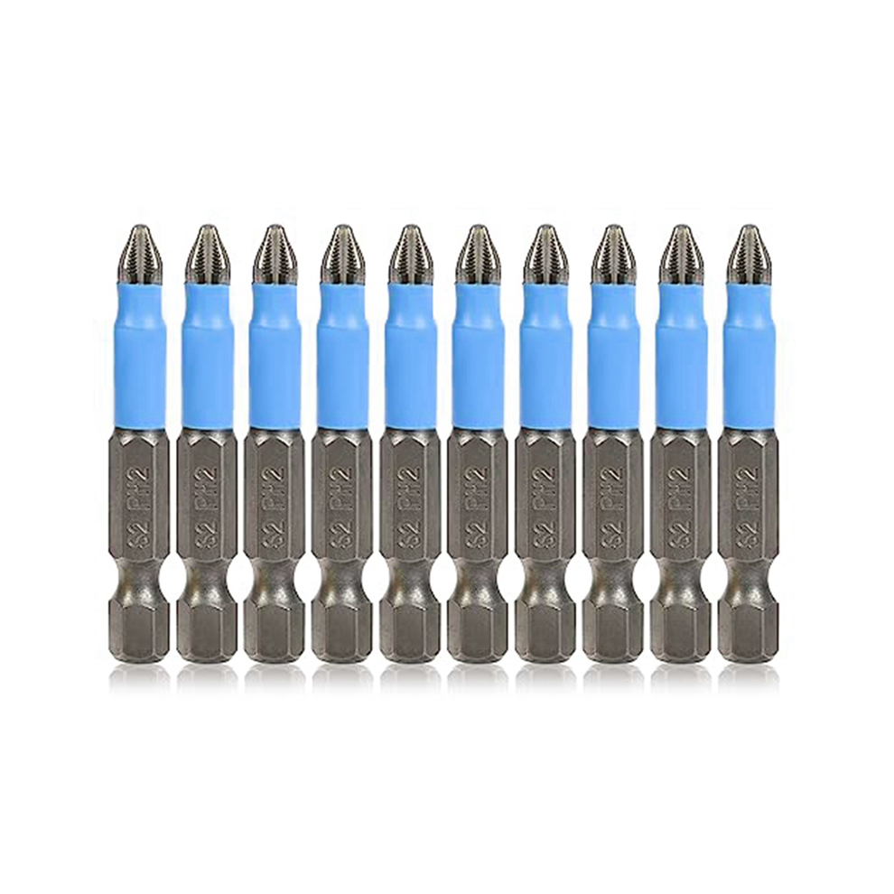 10 Pcs Head Drill Bit Magnetic Screwdriver Set Non-Slip Head, 1/4 Inch Hex Shank 2Inch/50Mm 4851426806945