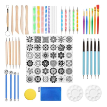 Mandala Dotting Tools, 78Pcs Mandalas Painting Stencil Kits Pen Tools Brushes Ball Paint Tray