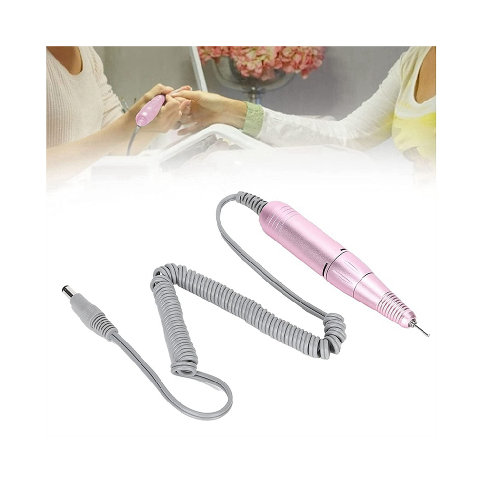 Saudism Pink Electric Nail Drill Handle 35000Rpm Arts Hand File Polish Grind Machine Manicure Accessory