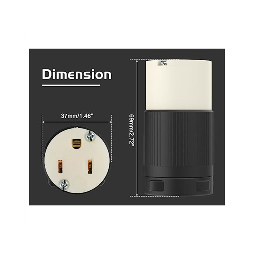 2-Pack Nema 5-15R Cord Connector Receptacles Outlet Female Plug Replacement 15 Amp 125 Volt 2 Pole 3 Wire 4851426805313