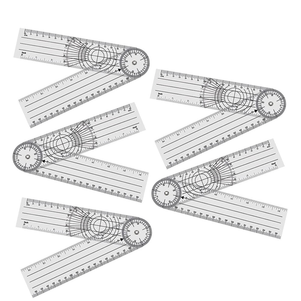 Saudism Protractor Pack Of 5 Angle Spinal Ruler Orthopaedic Goniometer Physiotherapy Bicycle