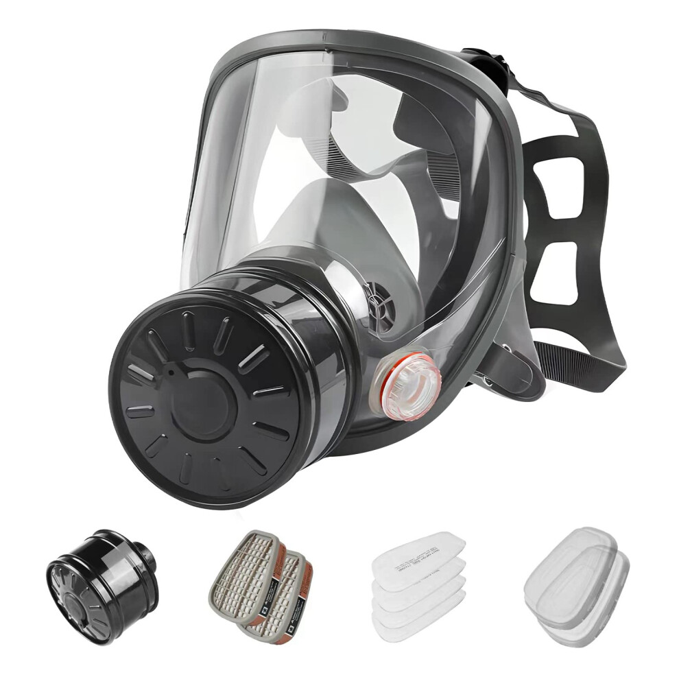 Full Face Gas Mask, Mask Survival Nuclear And Chemical, With 40Mm Activated Carbon Filter, Reusable 4851426813547