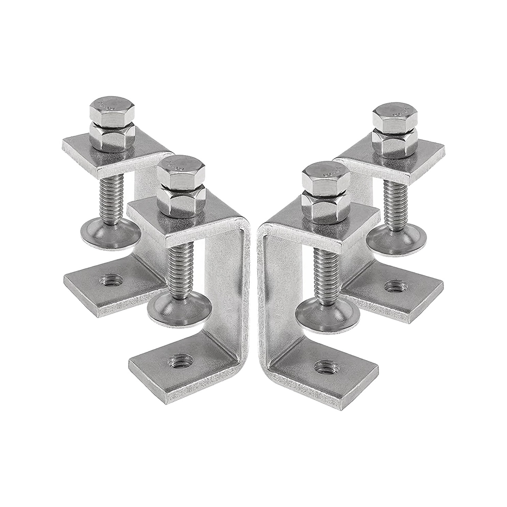 Heavy Duty 304 Stainless Steel Clamps, Small Metal Clamps with Screws, Wide Jaw Open 65mm (4 Pieces)-image-OPC-PJ8FKKD-NEW