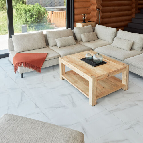 (White Rectangular (12x24 In), 10) Vinyl Floor Tiles Self Adhesive - Peel and Stick Tile  Square & Rectangular Marble Effect Tiles
