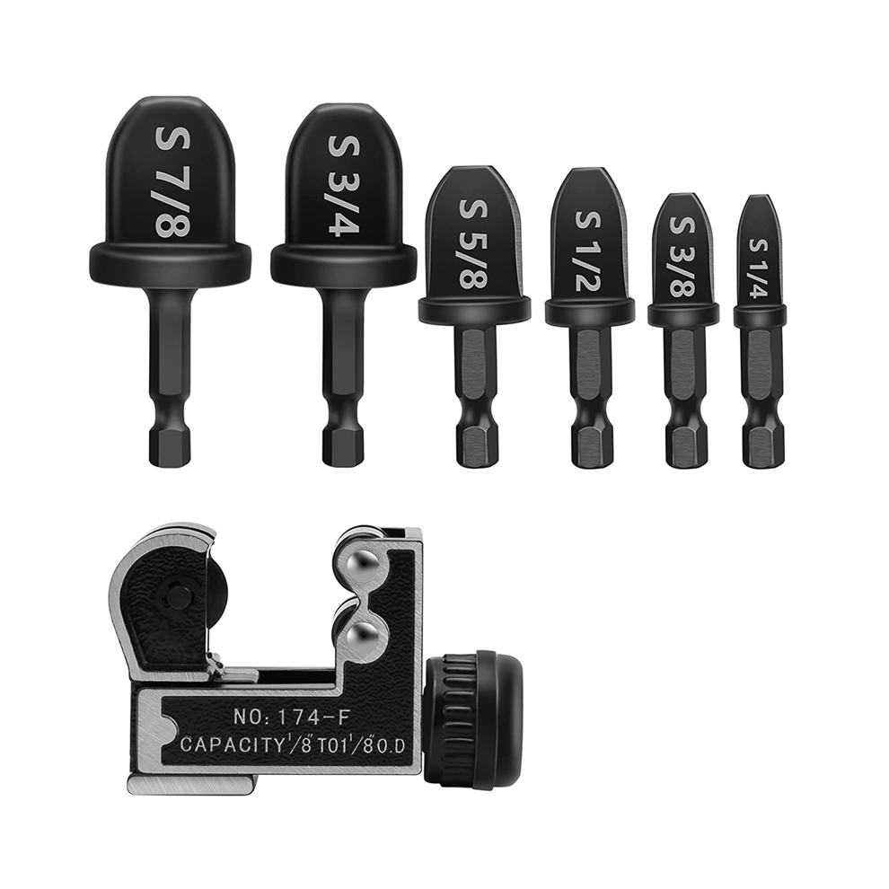 HVAC Repairing Tools, Air Conditioner Copper Tube Swaging Tool with Expander Drill Bit, Pipe Cutter-image-OPC-PJ8FMHF-NEW