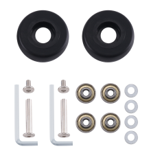 48Mm X18Mm 1 Pair Luggage Suitcase Replacement Wheels Axles Deluxe Repair Black