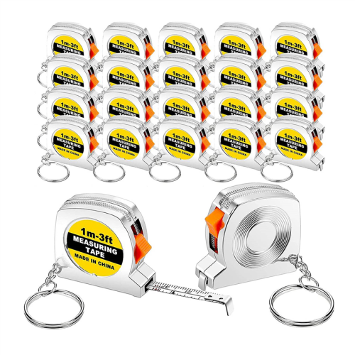 50 Pcs Keychain Tape Measure, Functional Pocket Small Measure Retractable, 3Ft