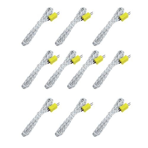 10Pcs 3Meters K Type Mini-Connector Thermocouple Temperature Probe Sensor -50-350C Sensing Line