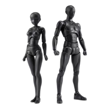 PVC Model with Box Drawing Figure Models for Artists(Female+Male,Black)
