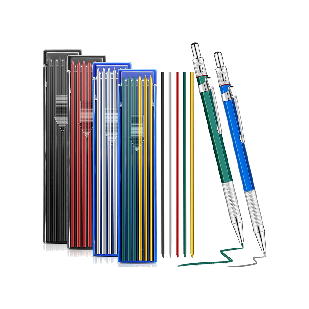 2 Pcs Welders Pencil With 48 Pcs Round Refills Mechanical Pencils Metal Welding Marker For Tube Pipe Fitter Welder 4851426821955