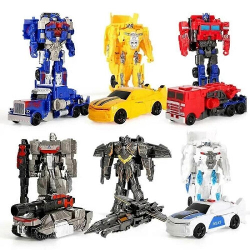 (Red) Transforming Car Robot Toy – One-Step Deformation Anime Action Figure – Puzzle Model