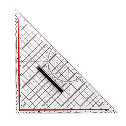 30CM Drawing Triangle Ruler Multi-Function Design with Handle Protractor Measurement