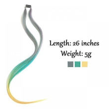 (KW-17 Length 26inches) AZIR Clip On Hair Extension 10Color Ombre Straight Hair Extension Clip In Hairpieces Low Temperature Fiber
