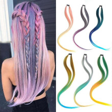 (KW-02 Length 26inches) AZIR Clip On Hair Extension 10Color Ombre Straight Hair Extension Clip In Hairpieces Low Temperature Fiber