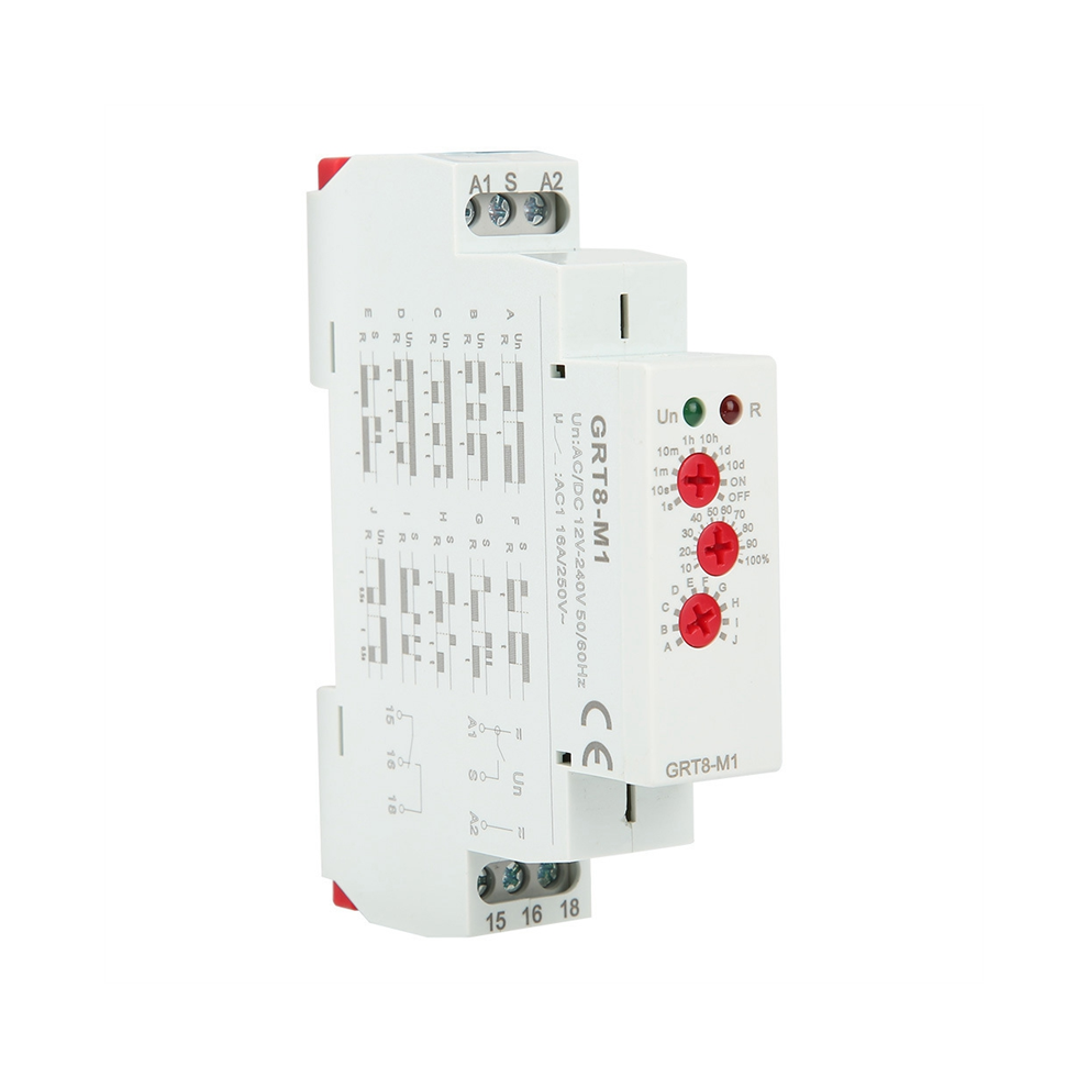 Grt8-M1 Delay Time Relay Multifunctional Timer Ac Dc Contactor Isolator With 10 Functions Din Rail Mount 12V-240V 4851426825748