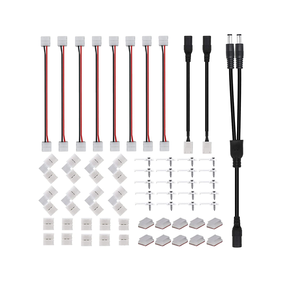 2 Pin Led Connector Kit, Solderless Connectors, Way Dc Jack Splitter For 8Mm 2Pin 2835 Strip 4851426829388