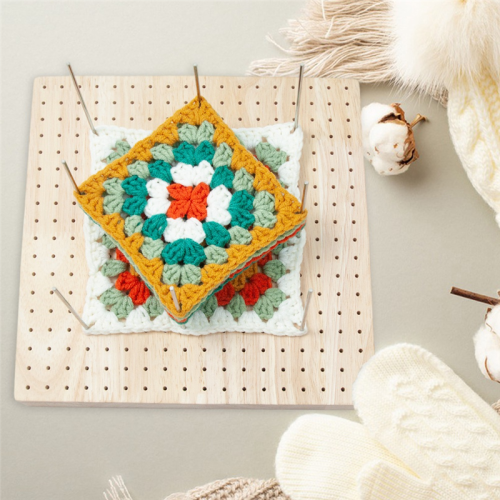 Knitting Blocking Board, Locking Board for Granny Square, Crochet Boards with Rod Pins and Needles 2