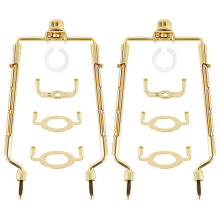 7Inch Lamp Shade Harp Holder Kit - Adjustable Gold Horn Frame for E14/E26/E27 Lamps, Detachable with Hardware