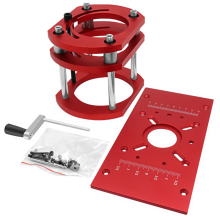 Router Lift with Fixed Base-Router Insert Plate-Woodworking Universal Base for 65mm Dia Motor-Red