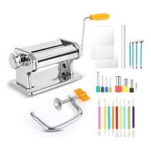 Polymer Clay Roller Machine Set Stainless Steel Extruder Manual for Kids Adults Pottery