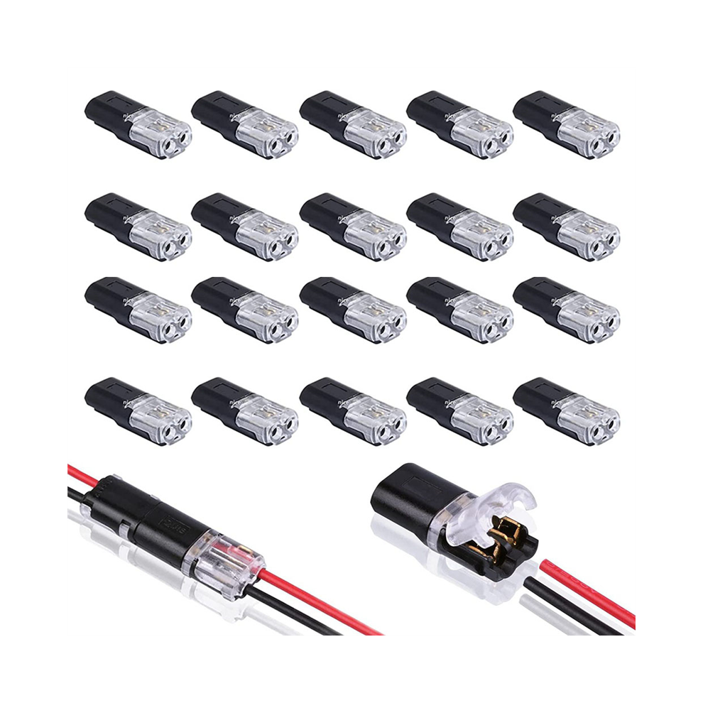 20Pcs Double-Wire Plug-In Connector With Locking Buckle,Pluggable Connectors 2 Pin Way Universal Compact Wire Terminal 4851426831664