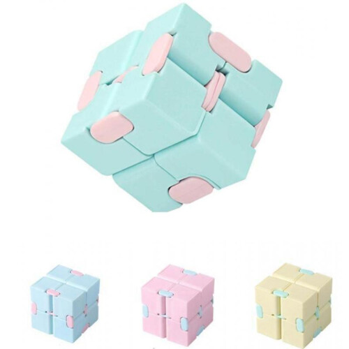 (Pink, Pink) Fidget Toys infinity cube Antistress