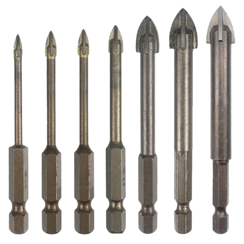 Tile Drill Bit Concrete Cement Multi-Function Punch Hole Opener Four-Edged Triangular Set Carbide