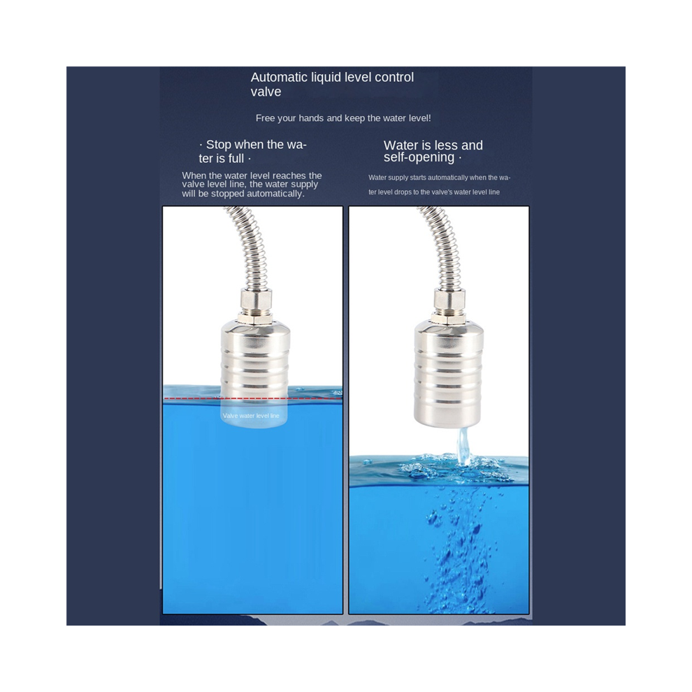 2Pcs Fully Automatic Water Level Control Float Valve, Controller For Tank 1/2Inch Upper Intake 4851426829661