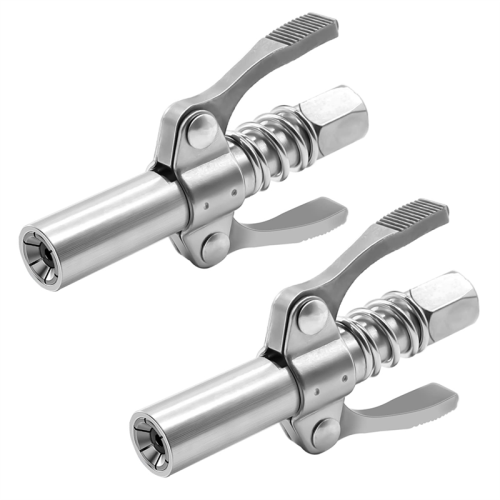 2Pcs Double Handle Grease Nipple Coupler Quick Lock Release Ends Couplers Compatible Fitting 1