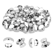 60PCS Locking Pin Back Metal Backing, Keeper Clasp for Brooch Enamel Lapel