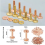 42Pcs Copper Rivets and Burrs Set,Leather Fastener Install Setting Tool with Hole Punch Cutter for Belts Wallets 6