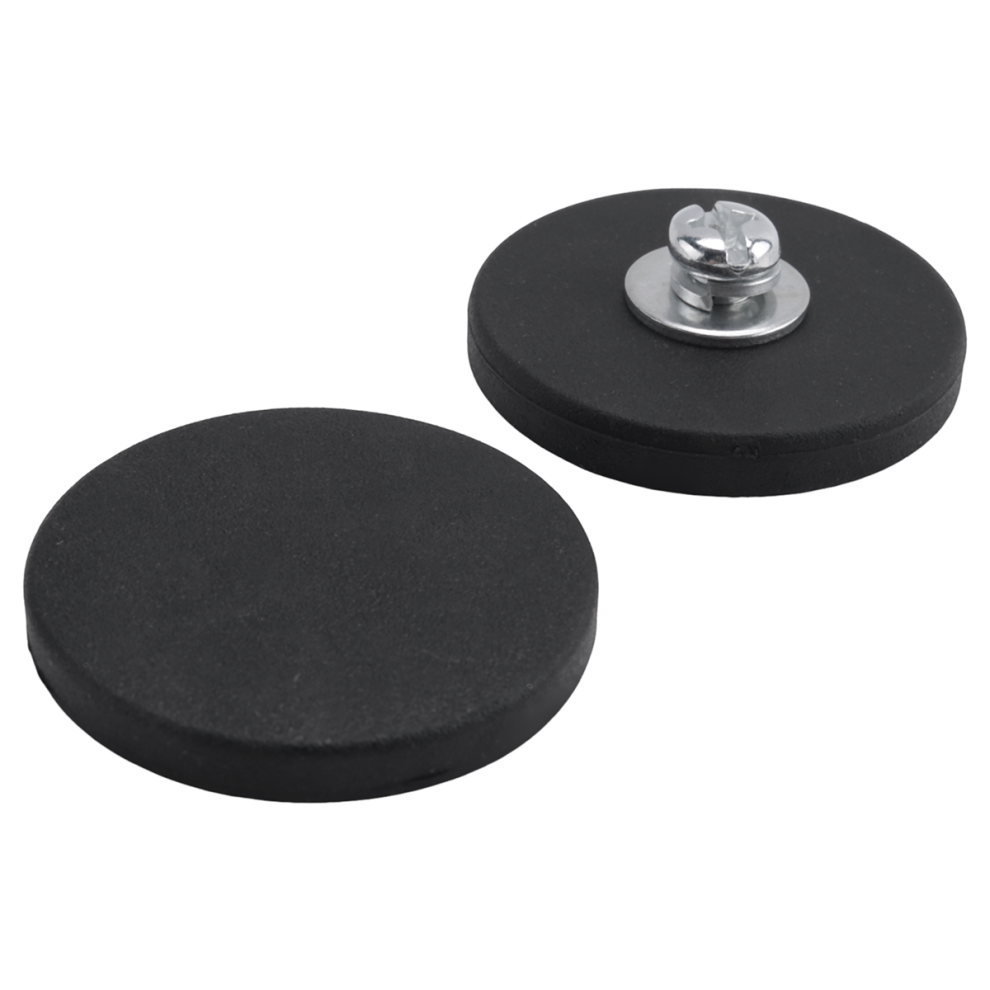 Saudism Black 8Pack Rubber Coated Magnet Neodymium Base With Coating Ã 43Mm Anti Scratch M6 Male Thread