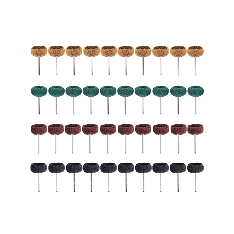 40 Pcs Abrasive Wheel Buffing Polishing Set, Nylon Fiber Brushed Grinding Head For Rotary Tool 4851426837703