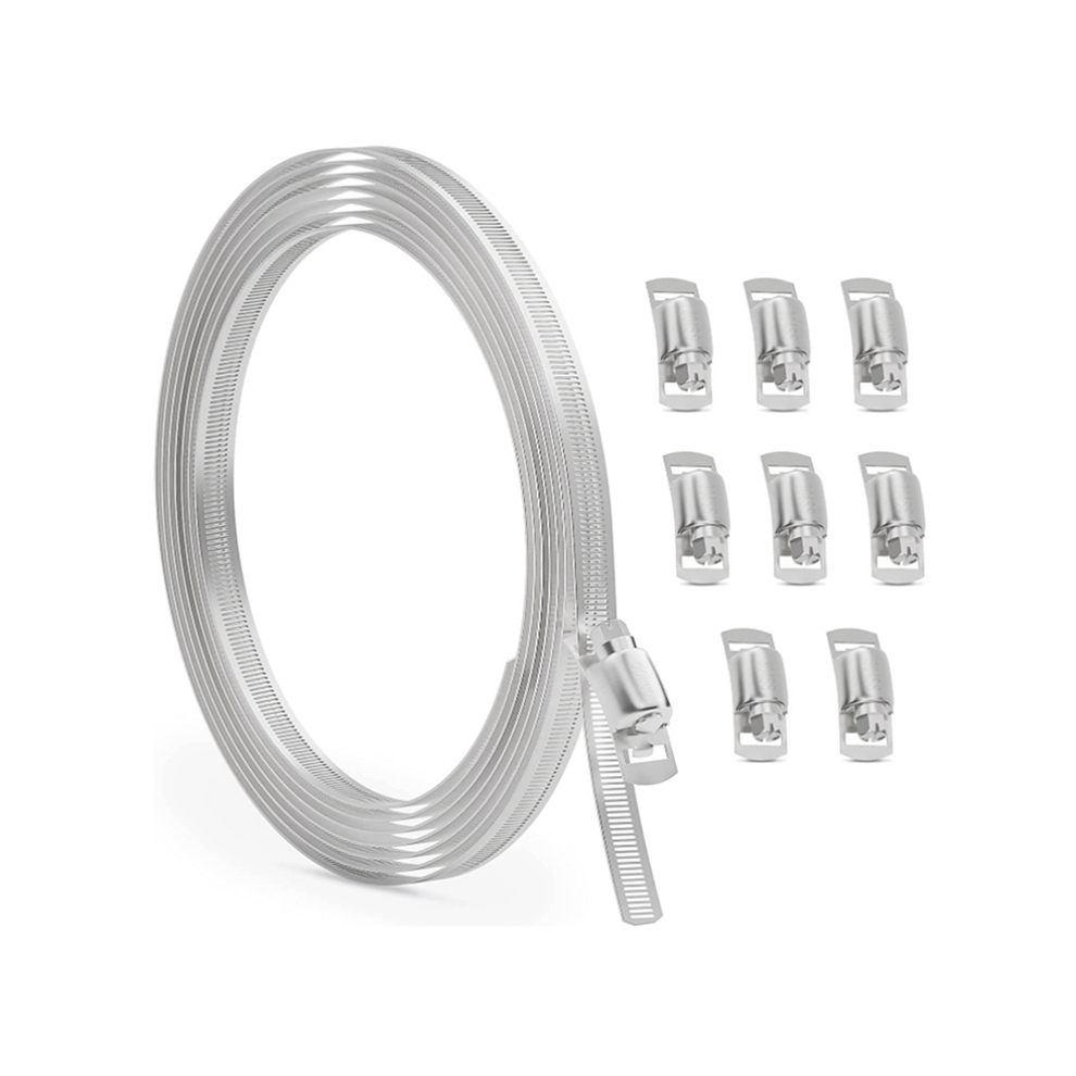 10Ft Stainless Steel Hose Clamp Assortment Kit,Worm Gear Band Screw Pipe For Duct,Tube And Line 4851426837666