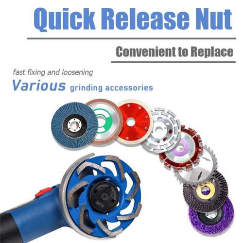 M14 Thread Angle Grinder Clamping Nut, Quick Release Nut Replacement Fast Locking Retaining Flange - Black 2