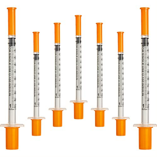 50Pcs/Pack 1ML Syringe with 30G (8Mm Long) Lab Supplies Individually Sealed Package 1
