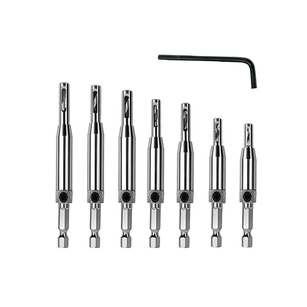 Hinge Bit Set Woodworking Doors And Hole Opener Positioning Drilling Hexagonal Handle 4852649074876