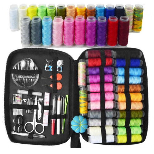Sewing kit with 24 different thread colors 98 parts multicolor. much more 1