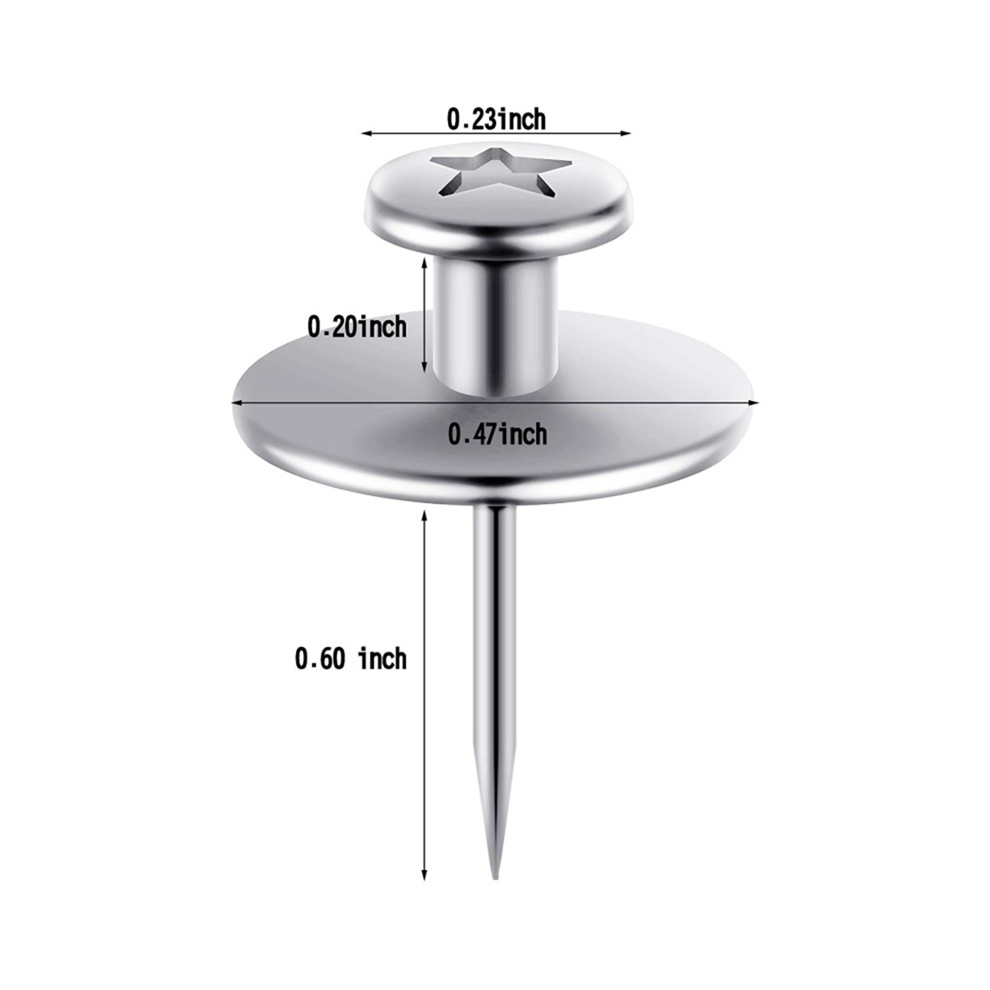 60Pack Silver Double Headed Picture Hanging Nails, Tacks For Wall Hangings, Pins 4852649079598